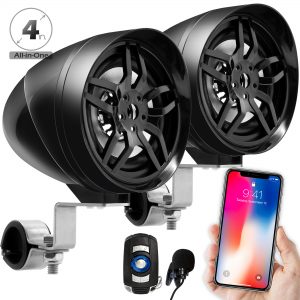[Discontinued] GoHawk AR4 4 in. All-in-One Bluetooth Motorcycle Stereo Speakers (Black)