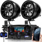 GoHawk TS3 3 in. 180W Bluetooth Motorcycle Stereo Speakers and Amplifier System (Black)