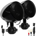 GoHawk AN4 4 in. 300W All-in-One Bluetooth Motorcycle Stereo Speakers (Black)
