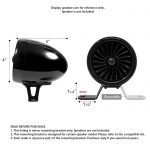 Set of 2pcs(1Pair) Mirror Mounting Bracket for GoHawk Powersports Speakers AJ4 / AN4 / TJ4 / TN4 / AS5 / TS5 Series (Black)