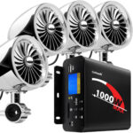 GoHawk TJ4-Q 4 in. 1000W Bluetooth Motorcycle Stereo Speakers and 4-Channel Amplifier System (Chrome)