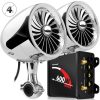 GoHawk TJ4 4 in. 600W Bluetooth Motorcycle Stereo Speakers and Amplifier System (Chrome)