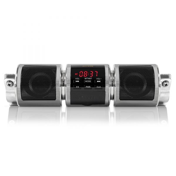 GoHawk RD8 Gen. 2 All-in-One Soundbar Waterproof Bluetooth Motorcycle Stereo Speakers (Silver) - Image 3