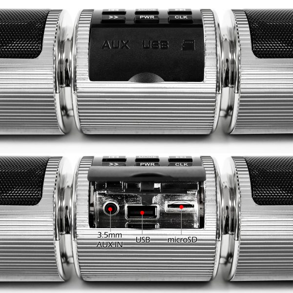 GoHawk RD8 Gen. 2 All-in-One Soundbar Waterproof Bluetooth Motorcycle Stereo Speakers (Silver) - Image 4