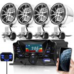 GoHawk TS3-Q 3 in. 180W Bluetooth Motorcycle Stereo Speakers and 4 Channel Amplifier System (Chrome)