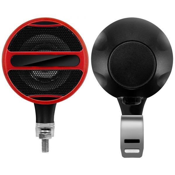 GoHawk AN3-A 3 in. Aluminum All-in-One Bluetooth Motorcycle Stereo Speakers (Satin Red Black) - Image 5