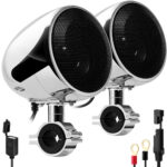 GoHawk AN4 Gen.3 4 in. 300W All-in-One Bluetooth Motorcycle Stereo Speakers (Chrome)