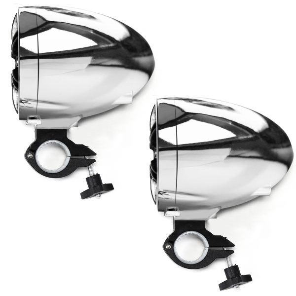 GoHawk TT3 3" Waterproof Bluetooth Motorcycle Stereo Speakers with Amplifier System (Chrome) - Image 3