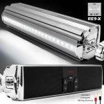 GoHawk RE9-X All-in-One Soundbar Waterproof Bluetooth Motorcycle Stereo Speakers (Silver)