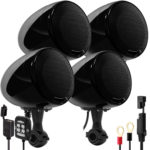 GoHawk AN4-QX 4.5 in. 1200W All-in-One 4-Channel Bluetooth Amplifier Motorcycle Stereo Speakers (Black)