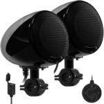 GoHawk AN4-X 4.5 in. 600W All-in-One Bluetooth Amplifier Motorcycle Stereo Speakers (Black)