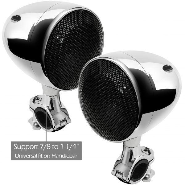 GoHawk TN4-Q 4 in. 1000W Bluetooth Motorcycle Stereo Speakers and Amplifier System (Chrome) [Bulk Packaging] - Image 4