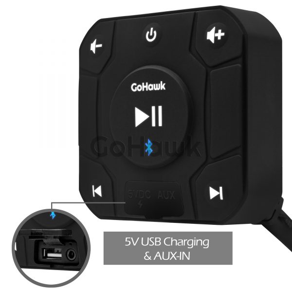 GoHawk TM5-QX 4-Channel Amplified Bluetooth Controller with 5" Waterproof LED Speakers + 2" Tweeter for ATVs UTVs - Image 7