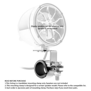 Set of 2pcs(1Pair) 7/8 to 1.25 in. Mounting Clamp for GoHawk Powersports Speakers TS3 TS3-Q (Chrome)