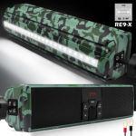 GoHawk RE9-X All-in-One Soundbar Waterproof Bluetooth Motorcycle Stereo Speakers (Camo Green)