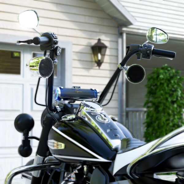GoHawk RD88-S42 600W Waterproof Bluetooth Motorcycle Stereo 8 Speakers Soundbar (Chrome) - Image 2
