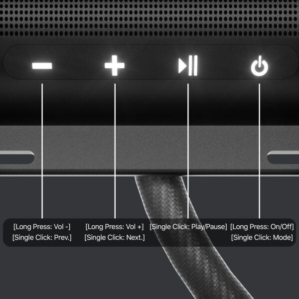 GoHawk RD8-X45 600W Waterproof Bluetooth Motorcycle Stereo Speakers Soundbar 4.5" Speakers (Black) - Image 9