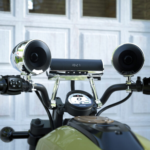 GoHawk RD8-X45 600W Waterproof Bluetooth Motorcycle Stereo Speakers Soundbar 4.5" Speakers (Chrome) - Image 3