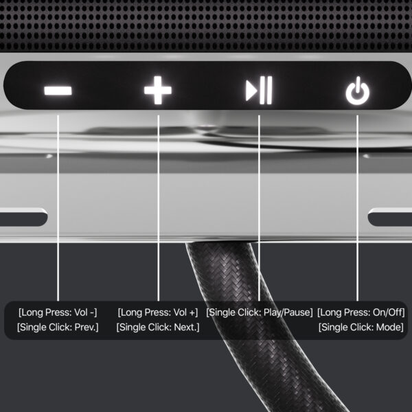 GoHawk RD8-X45 600W Waterproof Bluetooth Motorcycle Stereo Speakers Soundbar 4.5" Speakers (Chrome) - Image 9